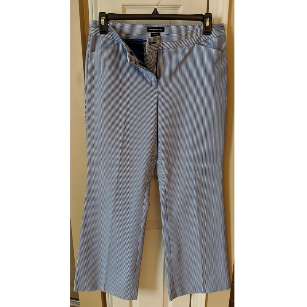 Express blue and white stripe dress pant
